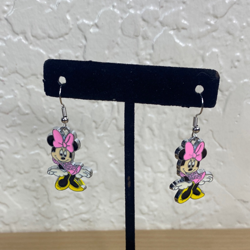Disney Minnie Mouse Pink And Yellow Earrings
